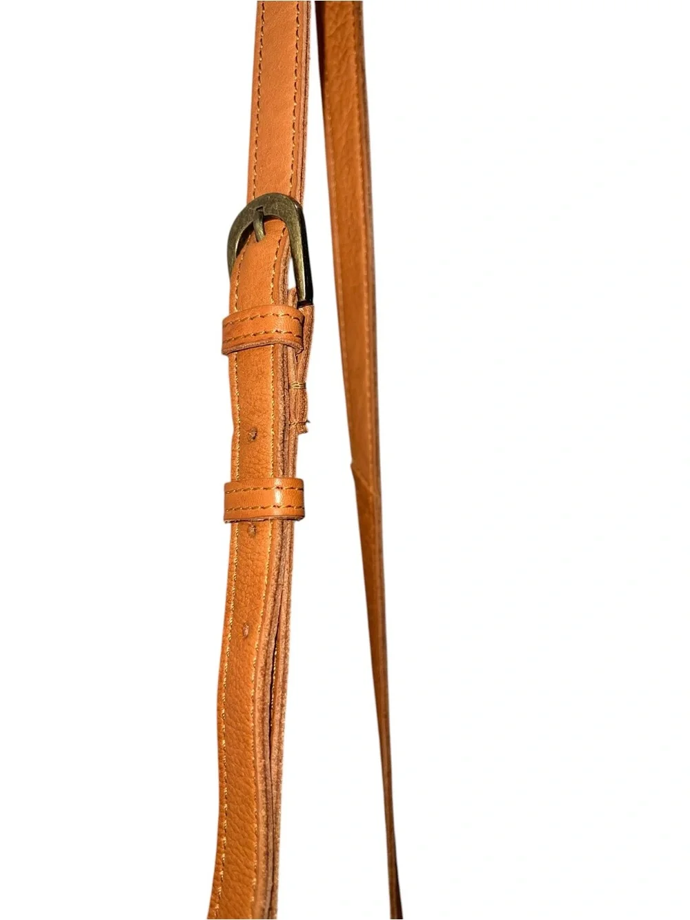 Vilenca Holland Genuine Leather Cognac Crossbody Shoulder Bag Adjustable Strap